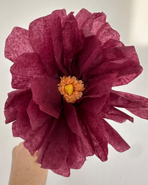 Bordo Zinnia – El Yapımı Kağıt Çiçek